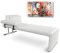 NEUERRAUM Bauhaus Daybed Chaiselongue Lounge-Liege Relax Liege Couch Sofa Echtleder, Fuß Edelstahl poliert. Abbildung in Leder Weiß. Handarbeit Unikat!