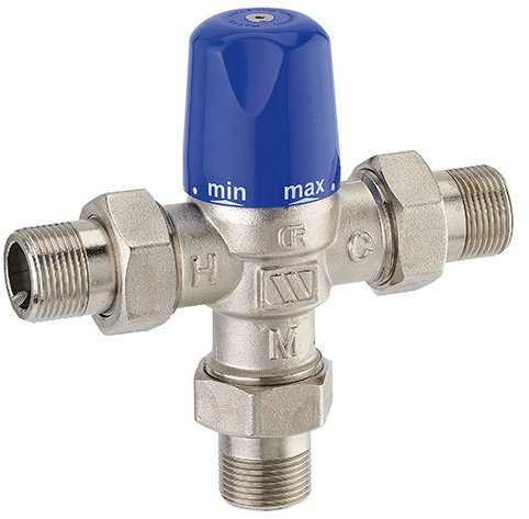 Watts - Mitigeur thermostatique - Mitigeur thermostatique compact MMV-C corps 1 (26/34) nickelée Mâle G 1/2 (15/21) - Watts