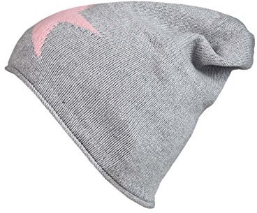 Cashmere Dreams Slouch-Beanie-Mütze mit Kaschmir - Hochwertige Strickmütze für Damen Mädchen - Stern - Hat - One Size - Sommer Herbst und Winter Zwillingsherz (HGR/rosa)