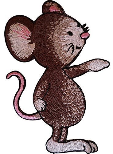 Embroidered Mouse Iron On Patch Sew On Badge Mice Embroidery Clothes Applique