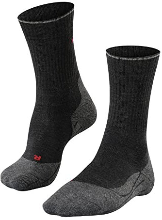 FALKE Herren Wandersocken TK2 Explore Wool Silk M So Wolle Funktionsmaterial antiblasen dick 1 Paar, Grau Anthracite Melange 3080, 42-43