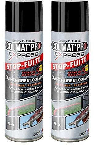 Lot de 2 Colmat’Pro Express 300 ml – Stop-Fuite, Etanchéifie, Colmate et Protège votre intérieur et extérieur – Fabriqué en France (NOIR)