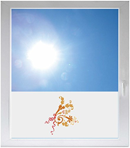 INDIGOS UG - Fensterfolie Blickdicht Ornamente tribal - 1000x500mm - Sonnenschutzfolie Fenster - Sichtschutzfolie Fenster Bad, Küche, Fenster, Milchglasfolie