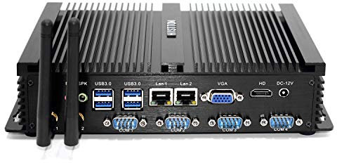 HISTTON Mini PC Lüfterlos Industrie PC Core i5-3317U 8GB RAM 256GB SSD, HD/VGA Dual Ausgang, 4 RS232 COM, 1000Mbps/LAN/WiFi, Mini Computer Windows 10 Pro