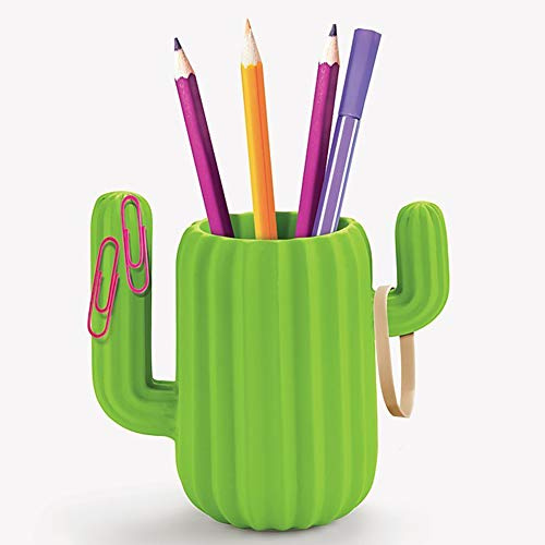 Portapenne da scrivania a forma di cactus, con anima magnetica, divertente per scrivania e ufficio