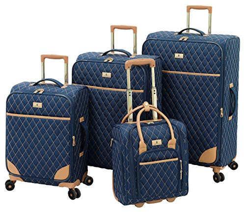 LONDON FOG Queensbury Softside Spinner Gepäck, Marineblau, 4 Piece Set, Queensbury Softside Spinner Gepäck