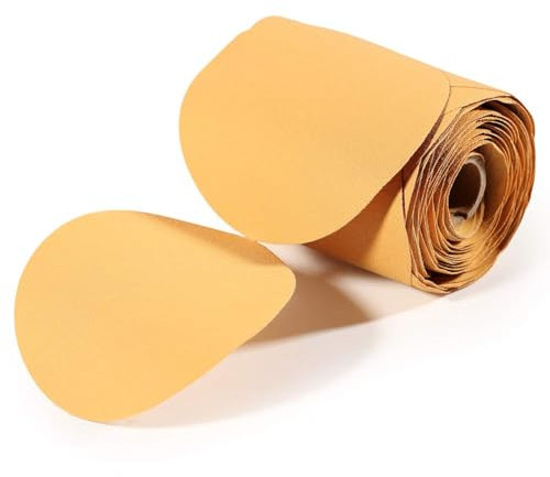 SPEEDWOX 100 Pcs 120 Grit Sandpaper Roll 6 inch Round Sanding Discs Adhesive Back PSA Sticky Back No Hole Stick and Sand Sandpaper for Wood, Auto Body Repair, Marine, Paint, Metal and Plastics