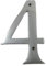 House Door Numerals Numbers - Number 0 to 9 in Satin Chrome Finish 150mm (4)