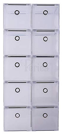 Periea 'Ivy' Strong Plastic Shoe Storage Boxes with Drawers - Ideal for Storing High Heels (8 Pack)