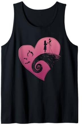 Disney The Nightmare Before Christmas Jack and Sally Heart Tank Top