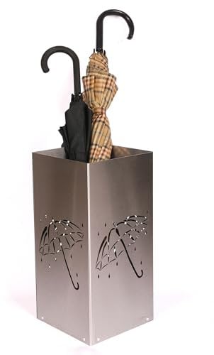 Regenschirmständer Design Umbrella open, 23 x 23 cm, Edelstahl mattiert, Marke: Szagato, Made in Germany (Schirmständer, Schirmhalter, Regenschirmhalter gebürstet)