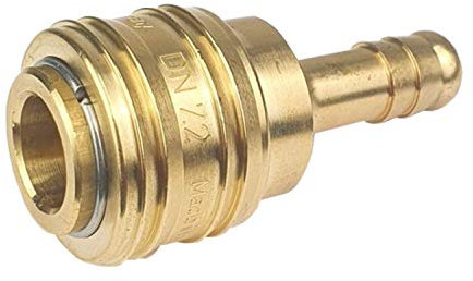 Druckluftkupplung Kupplungsdose Druckluft Kupplungsstecker mit Schlauchtülle Messing NW 7,2 10mm