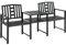 Outsunny Moderne Gartenbank 2 Sitze mit Beistelltisch und Schirmloch Gartenmöbel 165x56x85,5cm Schwarz