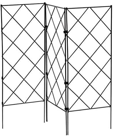 SJDWDX Lot de 3 treillis de jardin pour plantes grimpantes – Panneaux en treillis métallique pour support de plantes – Treillis en fer noir robuste pour rosiers, vignes, fleurs, légumes (50,8 x 20,8