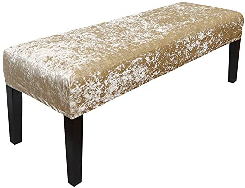 JHLD Stretch Universal-Bezug Für Esszimmer-Bank, Samt Dining Bench Cover Für Esszimmer Elastische Bezug Für Esszimmerstuhl Weiche Stuhlhussen Abnehmbare Waschbar Für Wohnzimmer-Champagner-Groß