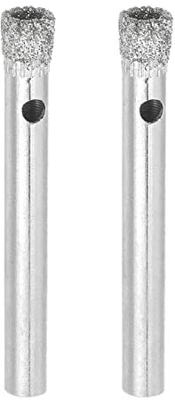 sourcing map 2pcs Diamond Drill Bits 6mm Serrated Hollow Core Hole Saw for Glass Ceramic Porcelain Tile Marble Stone