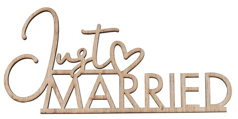 Ginger Ray Wooden Just Married Gedeck, Braun