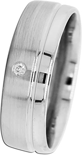 Ch.Abramowicz Solitär Ring Weißgold 585 1 Diamant 0,02ct. TW/VVS mattiert/poliert 17