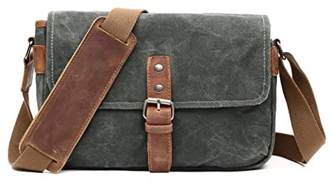 ADITAM Retro-Kameratasche Einzel-Umhängetasche Spiegelreflexkameras Tasche Canvas Umhängetasche Herren Damen Umhängetasche für Schule College Campus Pendeln Outdoor Geschäftsreisen Kleine