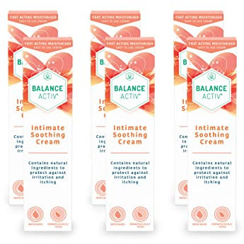 Balance Activ Intimate Soothing Cream, Fast-Acting Relief from Intimate Irritation for Women, Soothes Itching, Redness & Soreness, 6 Pack of 40ml Tubes