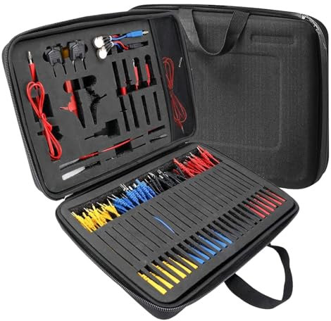 Multimeter Test Leads Kit 92 Pieces Automotive Circuit Test Leads Kit for Various Parts of The Vehicle's Electrical System with Carrying,Automotive Back Probe Kit,a Wide Range of Leads, Probes, Clips