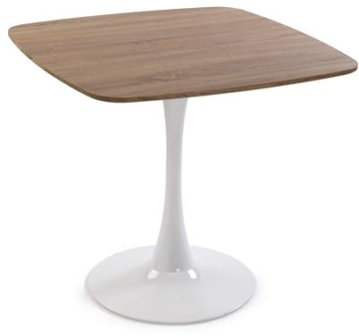 Versa Sveg Esstisch für Küche, Terrasse, Garten oder Esszimmer, Maßnahmen (H x L x B) 73 x 80 x 80 cm, Holz, PVC und Metall, Farbe: Braun und Weiß