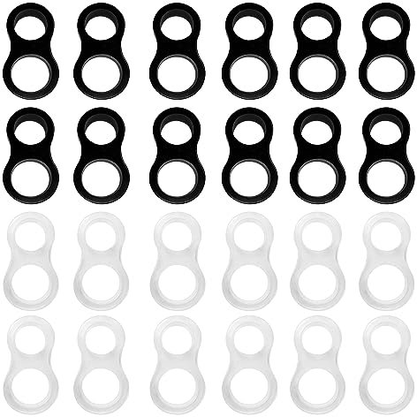 24 Pcs Door Handle Bumpers,Stop Wall Damage Door Handle Protectors,Door Handle Stopper,PVC Door Handle Protectors for Bathroom,Office,Toilet Door Stopper Handle (Black & Transparent)