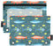 Fish Blue 3 Ring Binders Pencil Case 2 pcs File Folder for Office Examination Zipper Stationery Bag