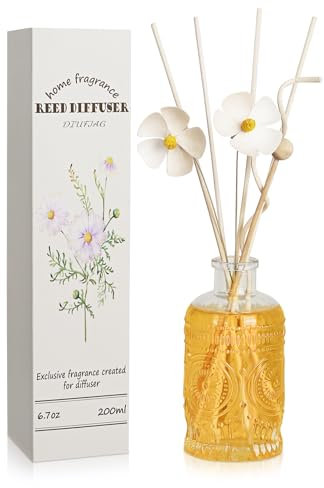 Raumduft Mit 8 Duftstäbchen,200ml Meet Aroma,Home Duft Reed Diffuser Lufterfrischer für Schlafzimmer Büro Badezimmer Regal Dekor