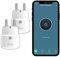 2 Prises conectées Konyks Priska Mini 3 FR - WiFi + BT, Fonctions avancées V3, 10A, compteur de consommation, compatible Alexa et Google Home & Tuya Blanc/Transparent