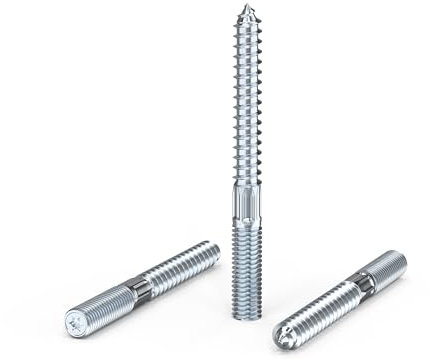 ORTAVA Torx Lot de 5 vis à double filetage M10, M10 x 100 mm, vis à double filetage TX25, vis à bois, en acier galvanisé