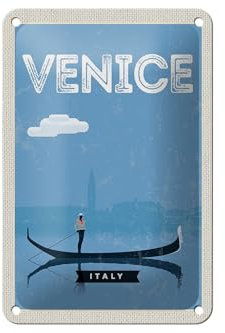 FEMER Blechschild Reise 12x18cm Venice Venedig malerisches Bild Schild