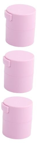 Housoutil 3 Pcs Lash Extension Storage Jar Capacity Sealed Eyelash Holder Pink Travel Size