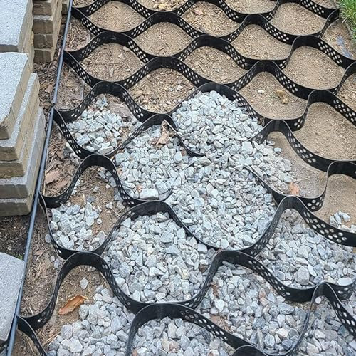 Kiesgitter Kiesmatten Bodenwabe Bodensand-Erbsen-Kies-Stabilisierungsgitter, 5 10 Cm Tiefe Durchlässige Wabengitter Für Schräge Einfahrt / Fußweg Stützmauer Geo-Raster ( Color : 4in high , Size : 3.2x
