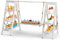 Beeveer Wooden Double 3 Tier Serving Tray Ladder Stand with Serving Platter Tray Party Food Display Set for Cake Snack Fruit Chips Bread Centerpieces(20 x 30 Inches,Rustic White)