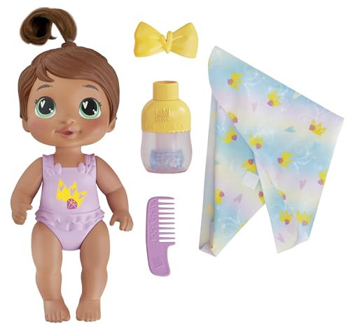 Baby Alive Shampoo Snuggle Sophia Sparkle Brown Hair 11 Inch Water Baby Doll Playset, Toys for 3 Year Old Girls & Boys & Up