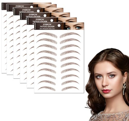 4D Haarähnliche Augenbrauen Tätowierungen Aufkleber,6 Blätter Wasserdichte Augenbrauen Transfer Aufkleber,Shaping Brow Tattoo Falsche Augenbrauen für Frauen augenbrauen tattoo augenbrauen