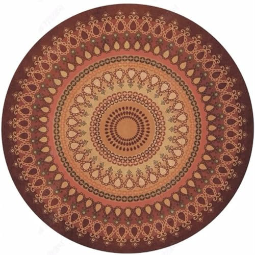 EKalgretrA Balkon Teppich Wasserfest Outdoor Runder Teppich, Kreisteppich, Außenteppich, Terrassenteppich, wasserdicht, waschbar, große Flächenteppiche, Flur-/Zimmerdeko(Type 5,Diameter 180cm)