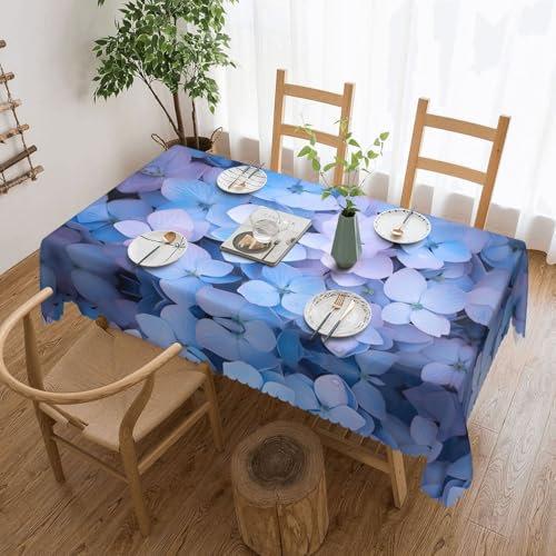 PHAYAH Hydrangea Tablecloth 54X 72 Decorative Tablecloths Washable Table Suitable Cover, Home, Wedding, Restaurant Camping