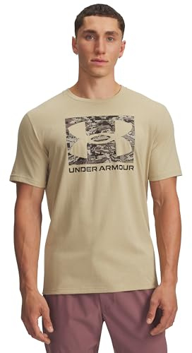 Under Armour Men's ABC Camo Boxed Logo Short Sleeve, Fast-Drying Men's T-Shirt, Comfortable Activewear Top for Training, Athletics and Casual Wear,Field Khaki / / Timberwolf Taupe,XXL