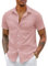 COOFANDY Mens Short Sleeve Shirts Summer Dress Shirt Non Iron Formal Shirts Slim Fit Business Shirts Casual Shirts Button Up Office Shirts Work Shirts Pink XL