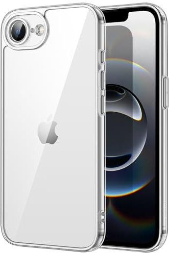 JETech Case for iPhone 16e 6.1-Inch 2025, Non-Yellowing Shockproof Phone Bumper Cover, Anti-Scratch Clear Back (Clear)