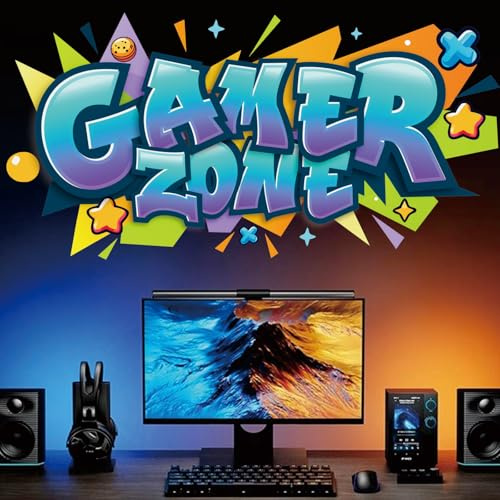 KAIRNE Gamer Zone Wall Stickers 3D Broken Wall Large Vibrant Video Game Decor for Boys Bedroom Gaming Stuff Accessory for Kids Room Nursery Graffiti Gaming Room Accessories Decor 95x50cm