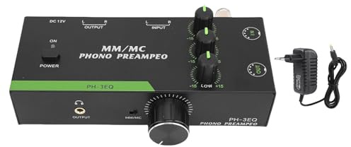 Eujgoov Turntable Professional Mini Preamp Phono Preamp 10Hz-20 kHz MM MC-Modus-Schaltanlage für Plattenspieler (EU-Stecker)