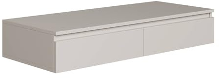 Selsey Schminktisch Hängend Breite 120 cm Taupe Moderner Schminktisch Ohne Spiegel Mit 2 Schubladen Wandmontage, Spanplatte 16 mm, ABS-Kanten, Ideal für Stilvolle Inneneinrichtungen