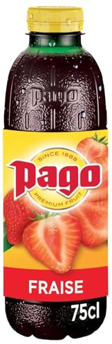 PAGO - Jus de Fraise Sans Sucres Ajoutés | Saveurs gourmandes et onctueuses | À déguster frais | la bouteille de 75cL | LOT DE 4