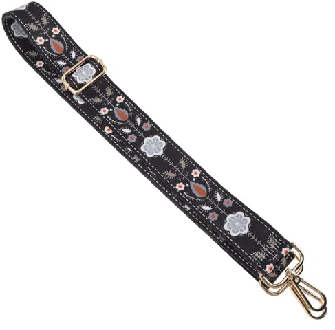 Ciieeo Adjustable Vintage Woven Banjo Strap with Gold Metal Fittings Retro Pattern Banjo Shoulder Strap
