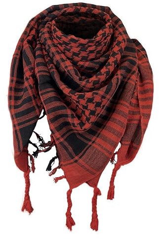 Toutacoo, Kufiya-Tuch, Tuch, Palituch, Keffieh, Palästinensertuch Halstuch 100% Baumwolle Schwarz/Rot