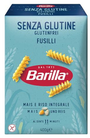 Barilla Pasta Nudeln Glutenfreie Fusilli aus köstlichem Mais und Reis – perfekt für Menschen mit Zöliakie oder Glutenunverträglichkeit 400 g