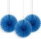 Royal Blue Solid Tissue Paper Fans (15cm) 3 Pieces - Vibrant Hanging Decorations for Parties & Events